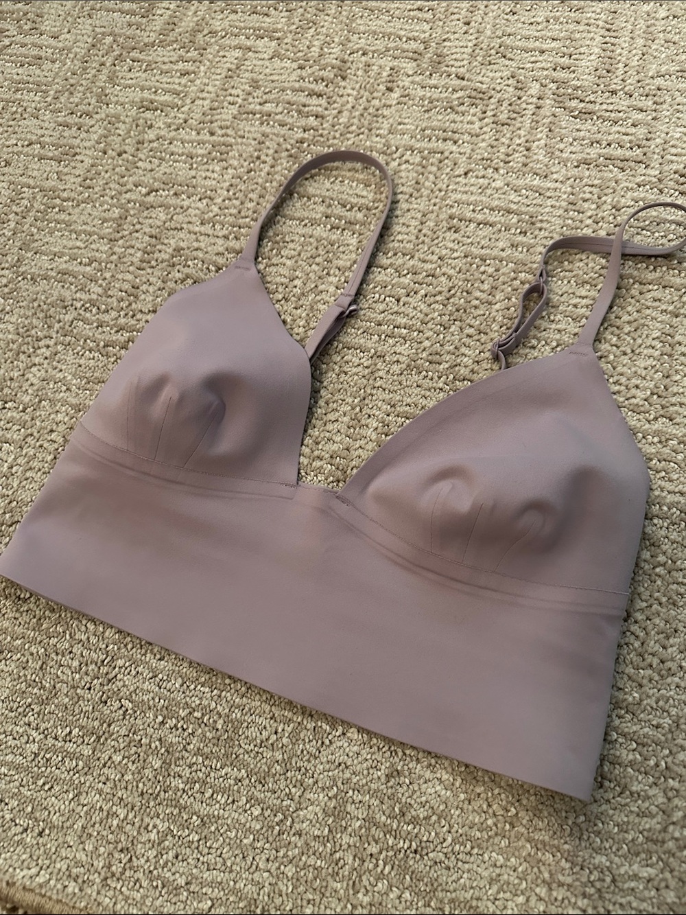 Free People Seamless Longline Bralette in Mauve Pink Halter Sports Coquette